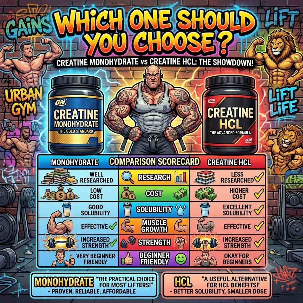 Creatine Monohydrate vs Creatine HCL